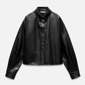 ZARA FAUX LEATHER OVERSHIRT ZW COLLECTION
